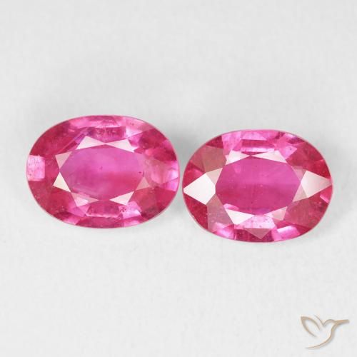 2.94ctw Natural Deep Magenta Rubies, Oval, VS