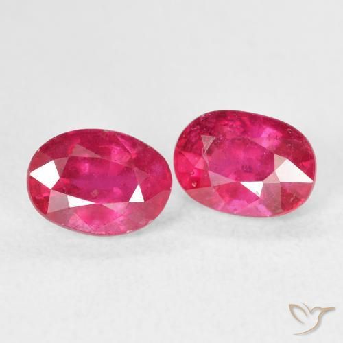 2.82 ctw Pink Ruby Stones, Natural Ruby in Oval Facet Shape for Sale