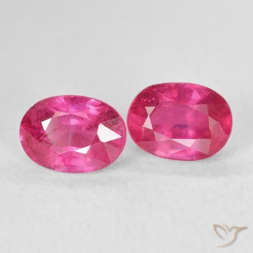 2.91 ctw Pink Ruby Stones, Natural Ruby in Oval Facet Shape for Sale