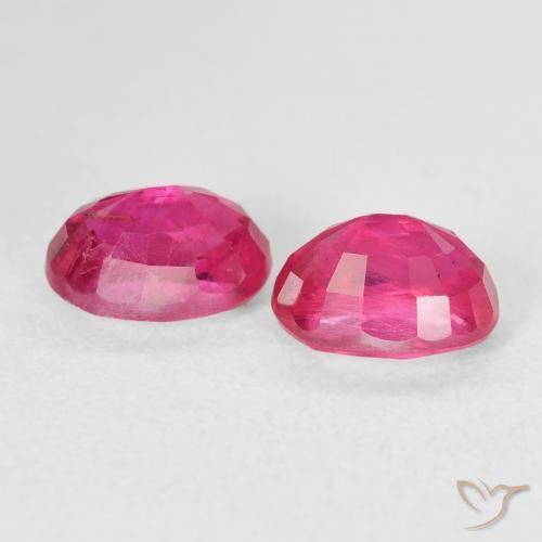 Ruby Gemstones in 7.2 x 5.2 mm Size for Sale, Ruby Stones in Deep Magenta Color