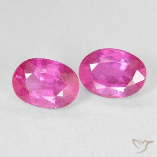 2.54 ctw Pink Ruby Stones, Natural Ruby in Oval Facet Shape for Sale