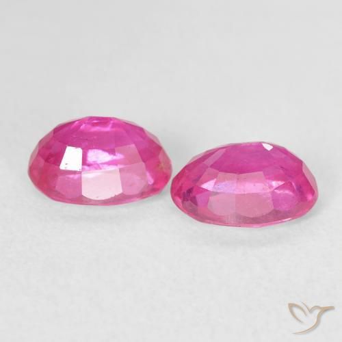 Ruby Gemstones in 7 x 5 mm (calibrated) Size for Sale, Ruby Stones in Deep Magenta Color