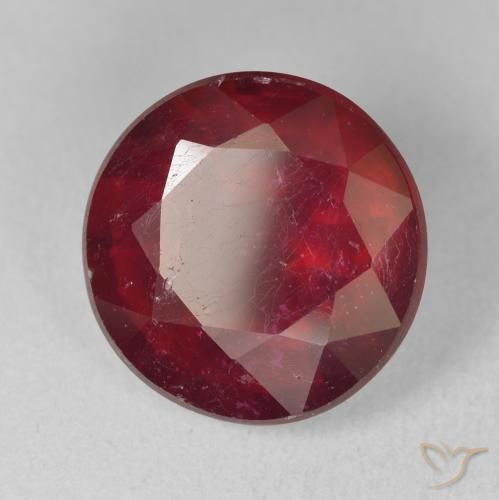 12.44 ct Red Ruby Stone, Natural Ruby in Round Facet Shape for Sale