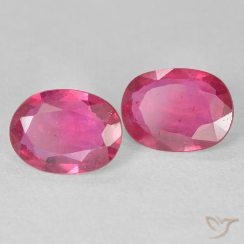 2.71 ctw Red Ruby Stones, Natural Ruby in Oval Facet Shape for Sale