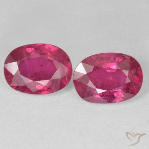 3.58ctw Natural Pinkish Red Rubies, Oval, VS-SI
