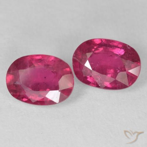 3.58 ctw Red Ruby Stones, Natural Ruby in Oval Facet Shape for Sale