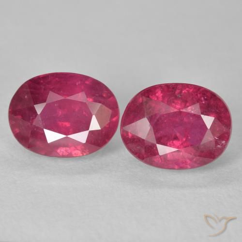4.77ctw Natural Pinkish Red Rubies, Oval, VS-SI