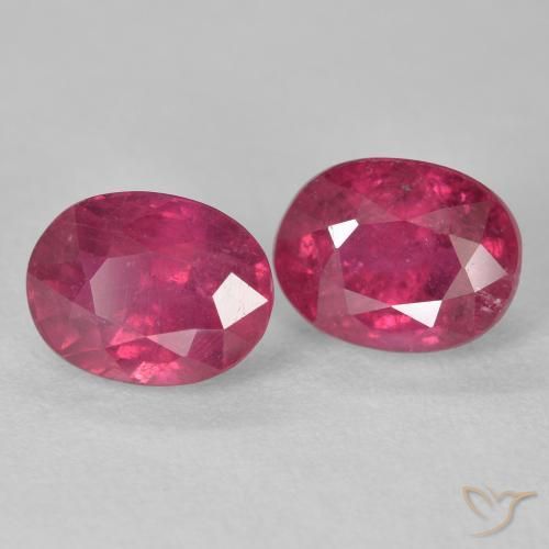 4.77 ctw Red Ruby Stones, Natural Ruby in Oval Facet Shape for Sale