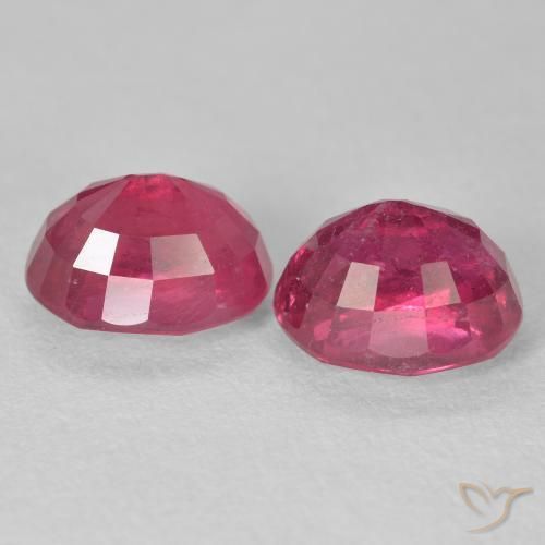 Ruby Gemstones in 8 x 6 mm (calibrated) Size for Sale, Ruby Stones in Pinkish Red Color