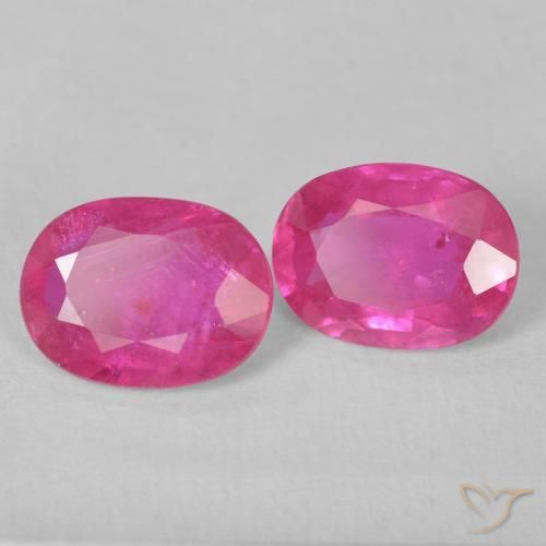 3.08 ctw Pink Ruby Stones, Natural Ruby in Oval Facet Shape for Sale