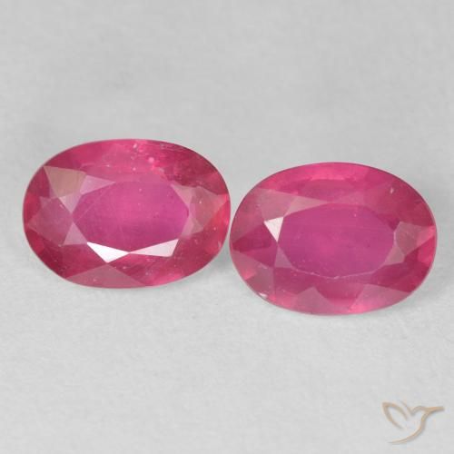 2.87ctw Natural Reddish Pink Rubies, Oval, VS-SI
