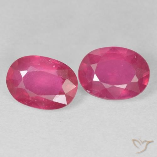 2.87 ctw Red Ruby Stones, Natural Ruby in Oval Facet Shape for Sale