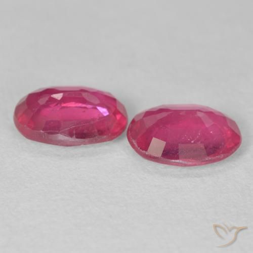 Ruby Gemstones in 8 x 6 mm (calibrated) Size for Sale, Ruby Stones in Reddish Pink Color