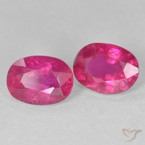 3.47 ctw Red Ruby Stones, Natural Ruby in Oval Facet Shape for Sale