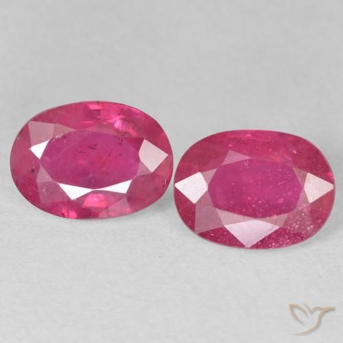 3.25ctw Natural Pinkish Red Rubies, Oval, VS-SI