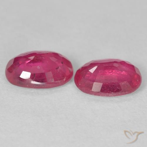Ruby Gemstones in 8 x 6 mm (calibrated) Size for Sale, Ruby Stones in Pinkish Red Color
