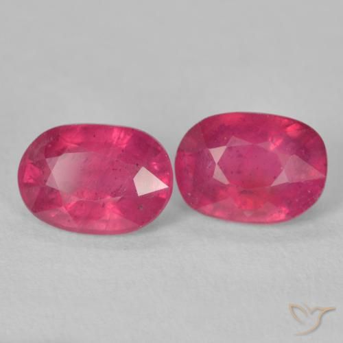 3.72 ctw Red Ruby Stones, Natural Ruby in Oval Facet Shape for Sale