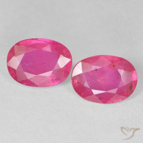 2.87ctw Natural Pinkish Red Rubies, Oval, VS-SI
