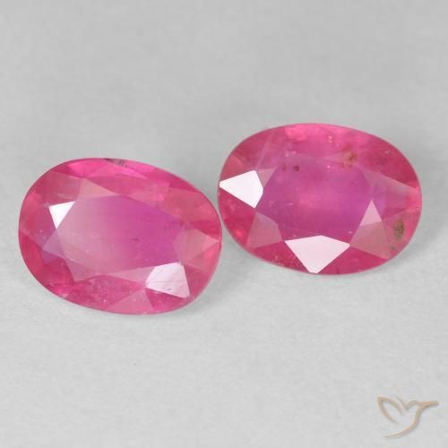2.87 ctw Red Ruby Stones, Natural Ruby in Oval Facet Shape for Sale