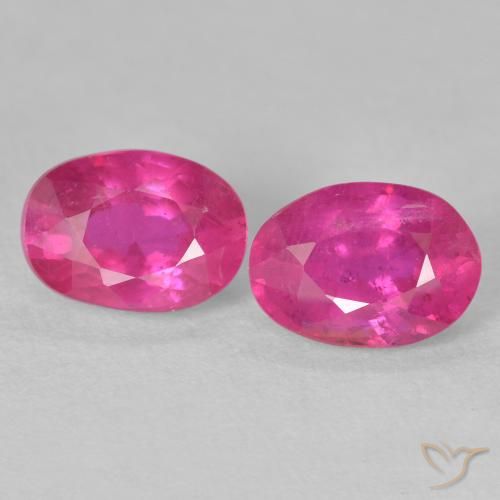 3.70ctw Natural Medium Dark-Pink Rubies, Oval, VS-SI
