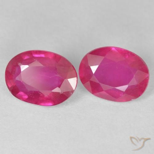 3.23 ctw Red Ruby Stones, Natural Ruby in Oval Facet Shape for Sale
