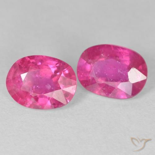 3.31 ctw Pink Ruby Stones, Natural Ruby in Oval Facet Shape for Sale