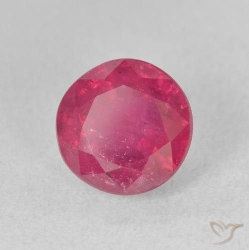 2.85 ct Red Ruby Stone, Natural Ruby in Round Facet Shape for Sale
