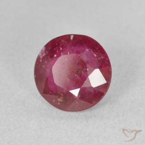1.88 ct Red Ruby Stone, Natural Ruby in Round Facet Shape for Sale
