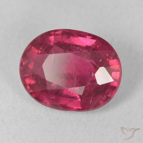 3.41 ct Red Ruby Stone, Natural Ruby in Oval Facet Shape for Sale