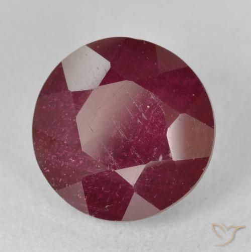 5.73 ct Red Ruby Stone, Natural Ruby in Round Facet Shape for Sale