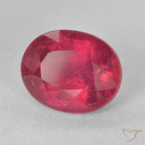 4.15 ct Red Ruby Stone, Natural Ruby in Oval Facet Shape for Sale