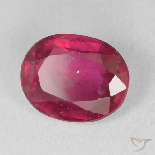3.29 ct Red Ruby Stone, Natural Ruby in Oval Facet Shape for Sale