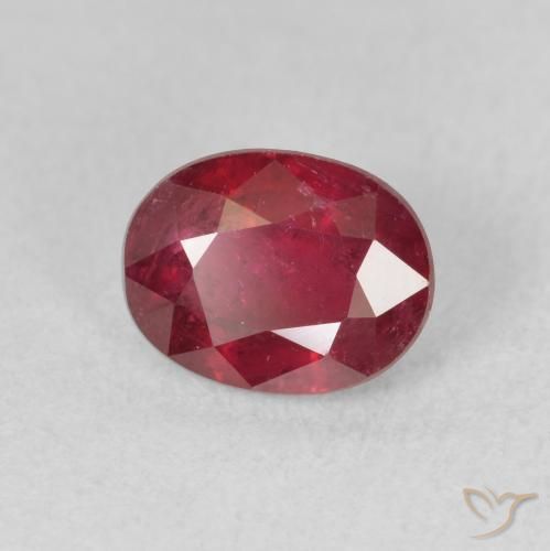 2.13 ct Red Ruby Stone, Natural Ruby in Oval Facet Shape for Sale