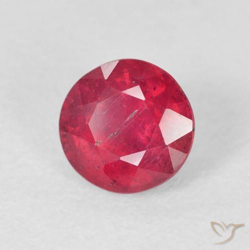 1.60 ct Red Ruby Stone, Natural Ruby in Round Facet Shape for Sale
