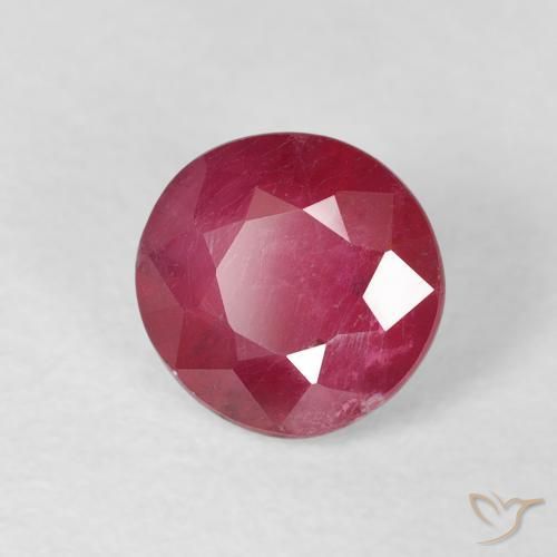 1.36 ct Red Ruby Stone, Natural Ruby in Round Facet Shape for Sale