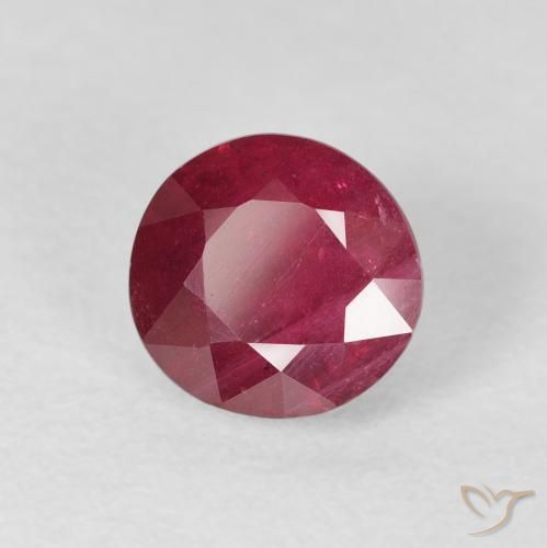 2.11 ct Red Ruby Stone, Natural Ruby in Round Facet Shape for Sale