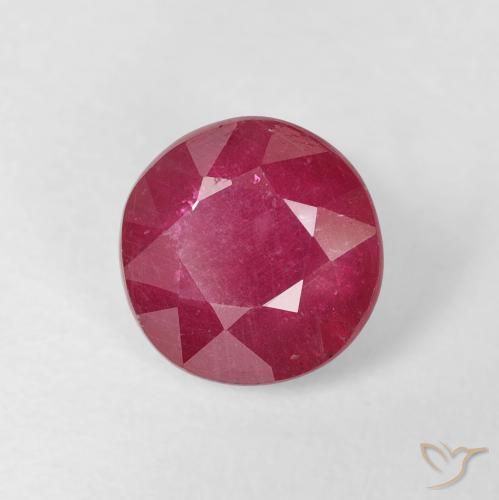 2.15 ct Red Ruby Stone, Natural Ruby in Round Facet Shape for Sale