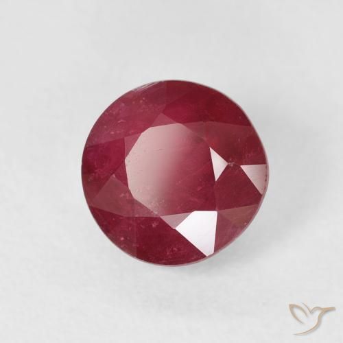 1.94 ct Red Ruby Stone, Natural Ruby in Round Facet Shape for Sale