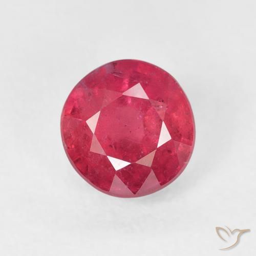 1.35 ct Red Ruby Gemstone, Ruby Gem in Round Facet Shape for Sale.