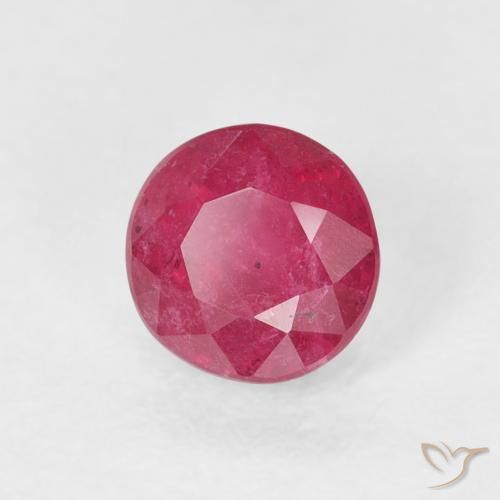 0.80 ct Red Ruby Stone, Natural Ruby in Round Facet Shape for Sale