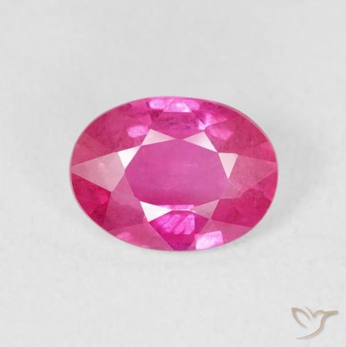 1.55ct Natural Medium Dark-Pink Ruby, Oval, VS-SI