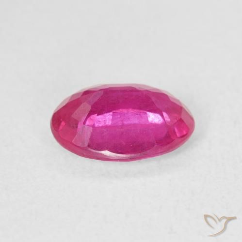 Ruby Gemstone in 8 x 6 mm (calibrated) Size for Sale, Ruby Stone in Medium Dark-Pink Color
