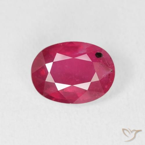 1.49 ct Red Ruby Gemstone, Ruby Gem in Oval Facet Shape for Sale.