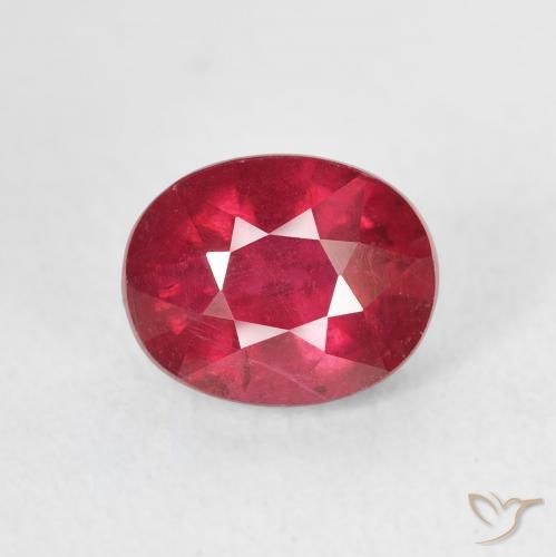 2.45ct Natural Medium Red Ruby, Oval, VS-SI