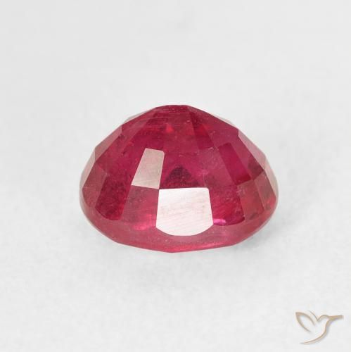 Ruby Gemstone in 8 x 6 mm (calibrated) Size for Sale, Ruby Stone in Medium Red Color