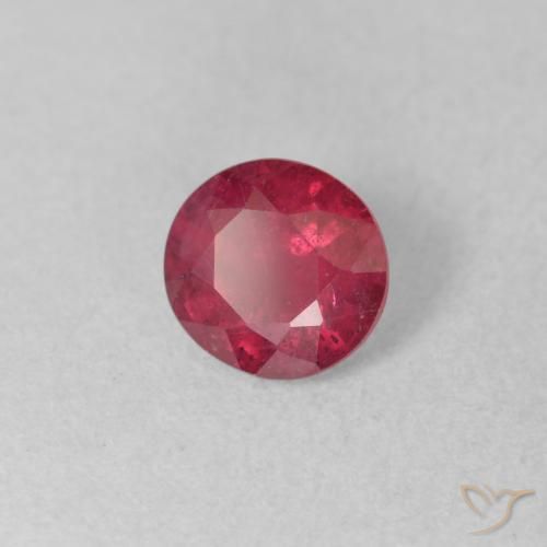 1.08 ct Red Ruby Stone, Natural Ruby in Round Facet Shape for Sale