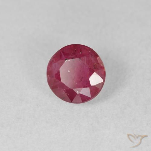 1.22 ct Red Ruby Stone, Natural Ruby in Round Facet Shape for Sale