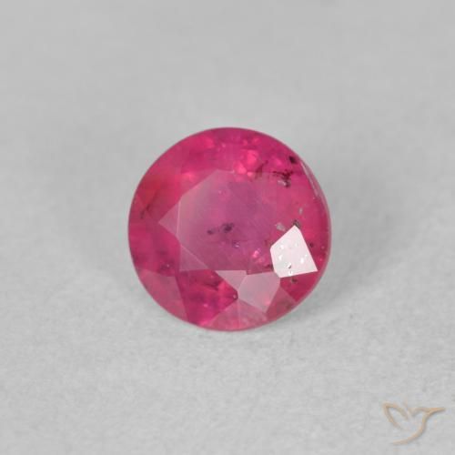 1.34 ct Red Ruby Stone, Natural Ruby in Round Facet Shape for Sale