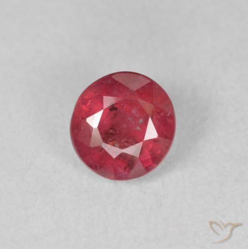 1.45ct Natural Medium Red Ruby, Round, VS-SI