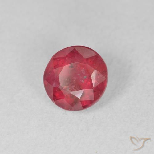 1.45 ct Red Ruby Stone, Natural Ruby in Round Facet Shape for Sale